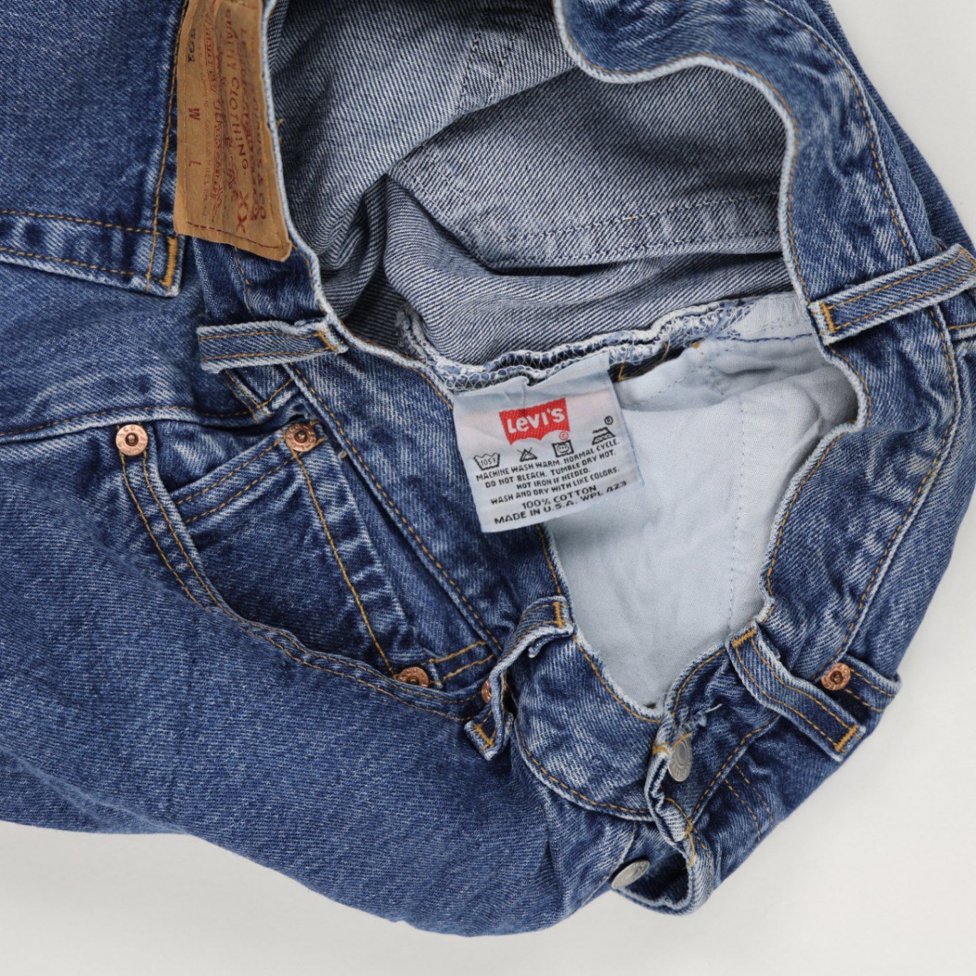 Levi's 501 Vintage Blue Denim Shorts W34 L18 100% Cotton