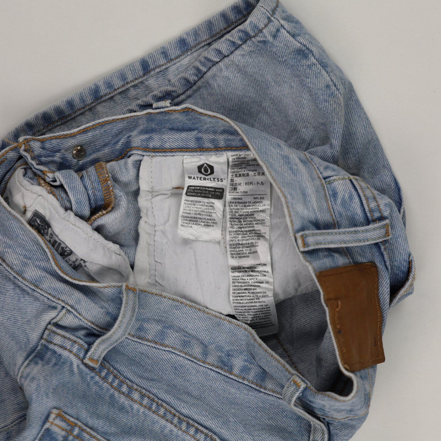 Levi's 501 Light Blue Vintage Denim Shorts 32 in 100% Cotton Classic Fit
