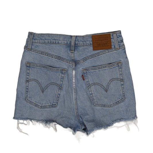 Levi's Vintage High-Rise Distressed Denim Shorts Light Blue Size 28 Waist Cotton Denim