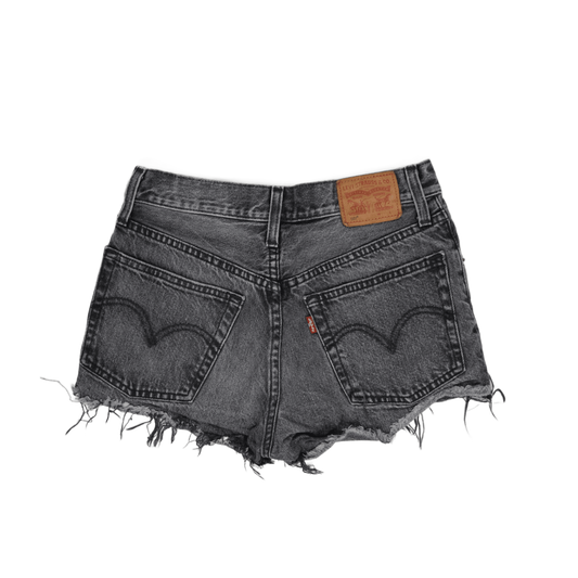 Levi's 501 High-Waisted Denim Shorts Washed Black Size L 100% Cotton 3 Inch Inseam