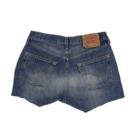 Levi's 501 Women's Vintage Blue Denim Shorts W30 L34 Cotton Frayed Hem