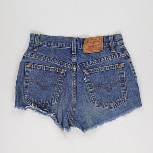 Levi's Vintage High Waisted Denim Shorts Blue W26 7 Inseam Cotton