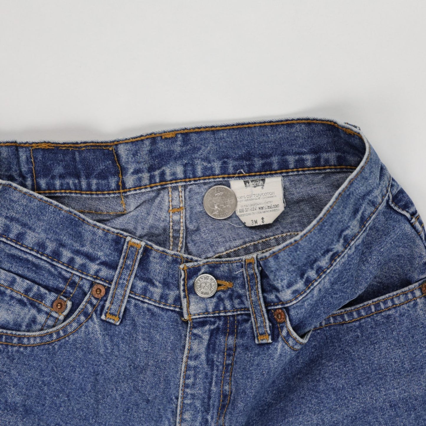 Levi's Vintage High Waisted Denim Shorts Blue W26 7 Inseam Cotton