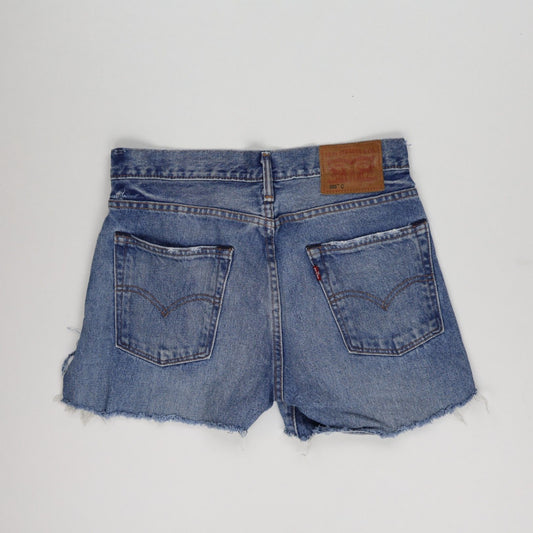 Levi's 505 Vintage Distressed Cut-Off Shorts Blue 29W Cotton Denim