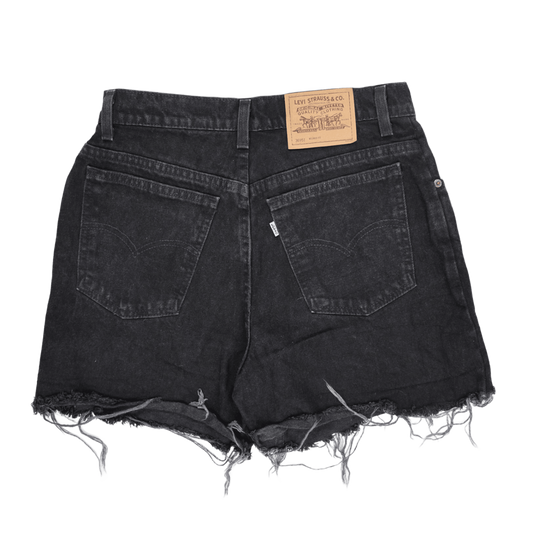 Levi's Women's 950 Black Denim Cut Off Shorts Size 10 Vintage 7 Inch Inseam