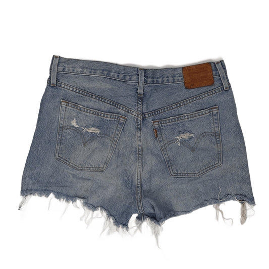 Levi's 501 Vintage High Waisted Distressed Denim Shorts Light Blue Size 29 100 Percent Cotton Preloved