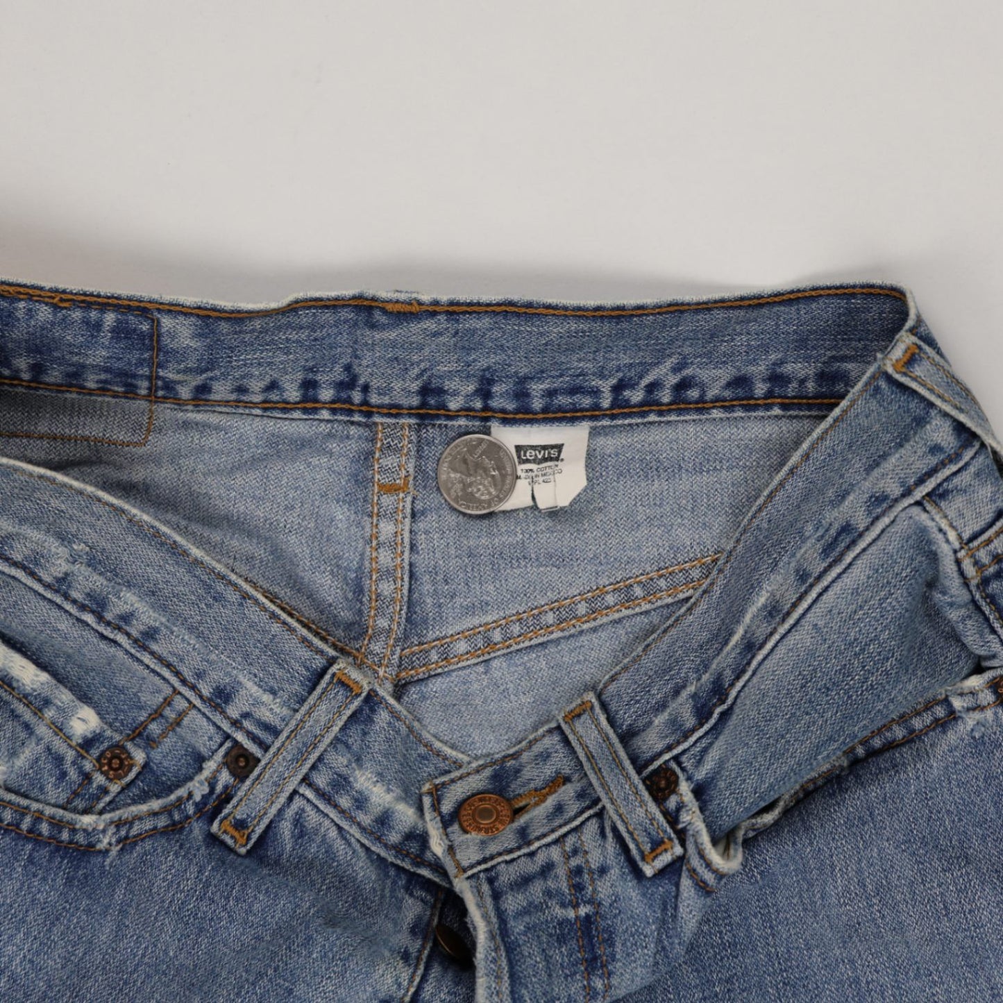 Levi's Vintage Cut Off Denim Shorts Mid Blue W32 Cotton