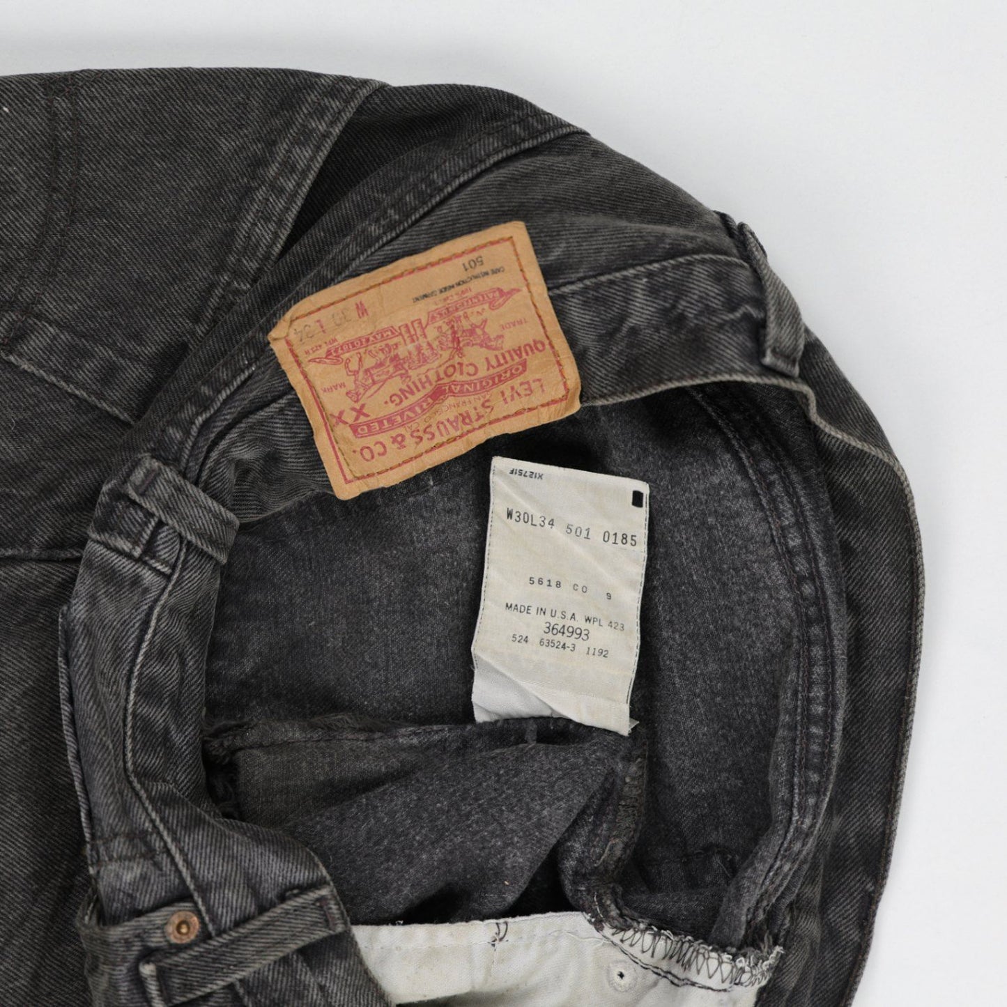 Levi's 501 Vintage Black Denim High Waist Cut-Off Shorts W30 L34 Cotton