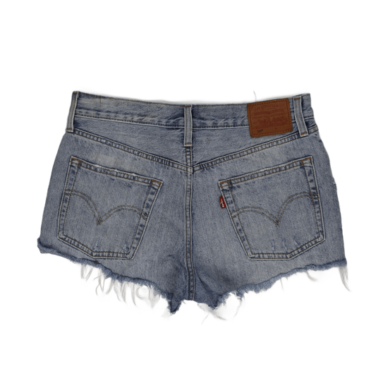 Levi's 501 Distressed High-Waisted Blue Denim Shorts W28 100% Cotton