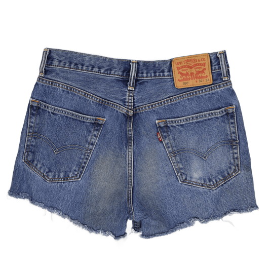 Levi's 550 Vintage Blue Denim Shorts W32 32 Inch Waist 100 Cotton Used Excellent Condition