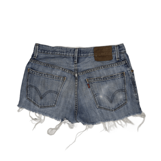Levi's 557 Distressed Blue Denim Frayed Hem Shorts W32 L32 – Vintage Casual Style