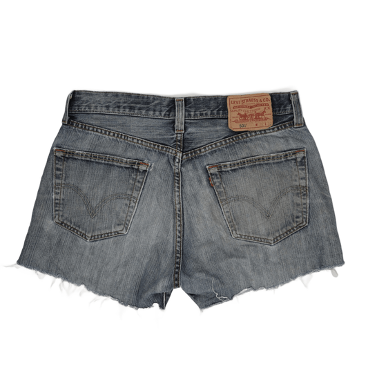 Levi's 501 Vintage Cut Off Denim Shorts Blue Distressed 100% Cotton 32W