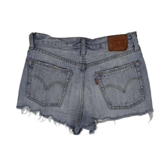 Levi’s Vintage Distressed Light Blue Denim Shorts for Women - Classic High-Waisted Ripped Jean Shorts, Summer Essential