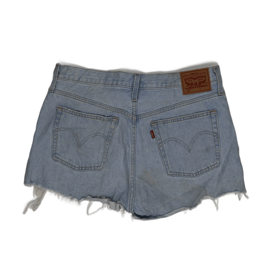 Levi's 501 Distressed Waterless Denim Shorts, Light Blue, Size W30 High Rise Vintage Look