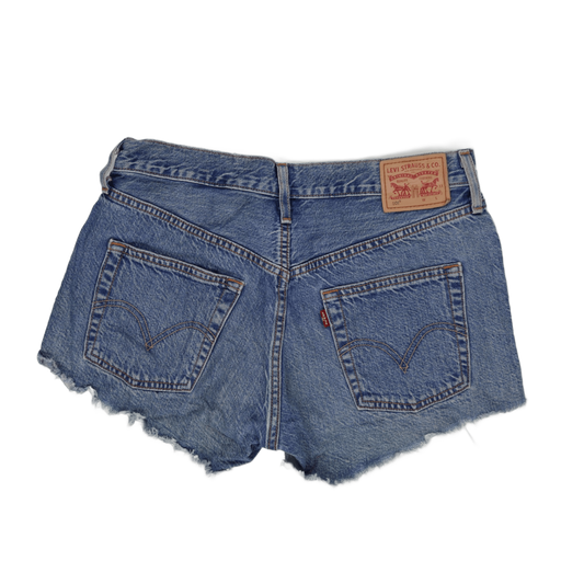 Levi's 501 Blue Denim Cut-Off Shorts - Classic Vintage Fit, Size W31 Distressed Raw Hem