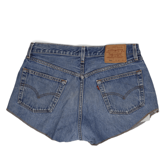 Levi's 501 Blue Denim High-Waisted Cut Off Shorts W34 L32 Vintage Style - Classic Summer Casual Womenswear
