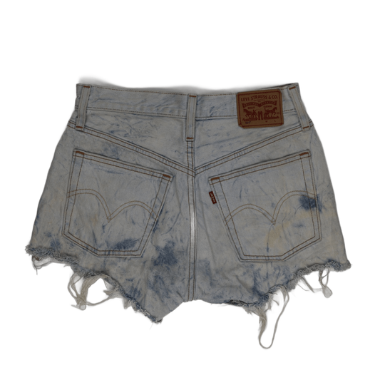 Levi's 501 Waterless High Rise Acid Wash Distressed Denim Shorts Womens 28 Tag Vintage Blue