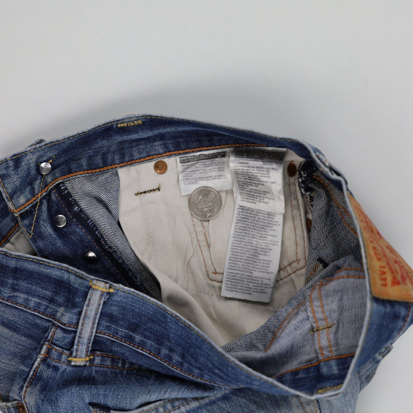Levi's 501 Distressed High Waisted Denim Shorts W32 Blue Vintage Cut Off