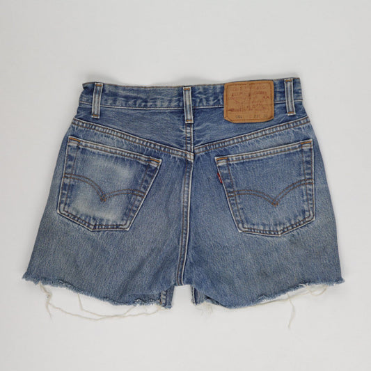 Levi's 501 Denim Cut-Off High Waist Vintage Shorts 30W Classic Blue Distressed