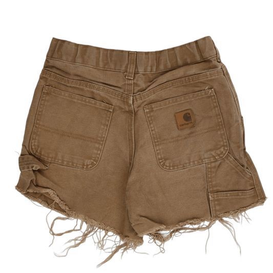 Carhartt Distressed Brown Cotton Shorts Size 12 - Durable & Stylish Vintage Look