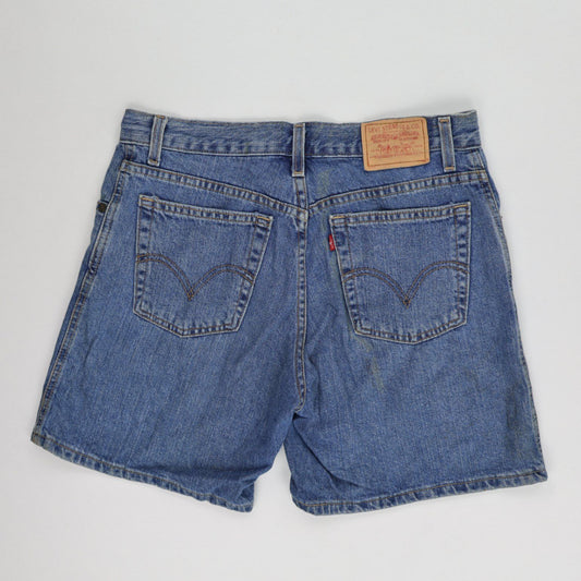Levi's 550 Relaxed Fit Vintage Denim Shorts Blue Size 8 Cotton High Waisted Casual