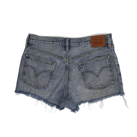 Levi's 501 Vintage High-Waisted Distressed Denim Shorts, Light Blue Wash, Size W30 - Authentic Summer Festival Classic