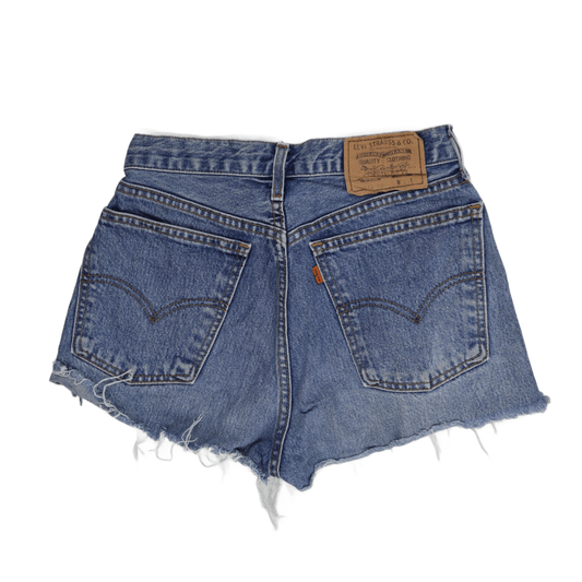 Levi's High Waisted Vintage Denim Cut Off Shorts Blue W31 Classic Summer Style