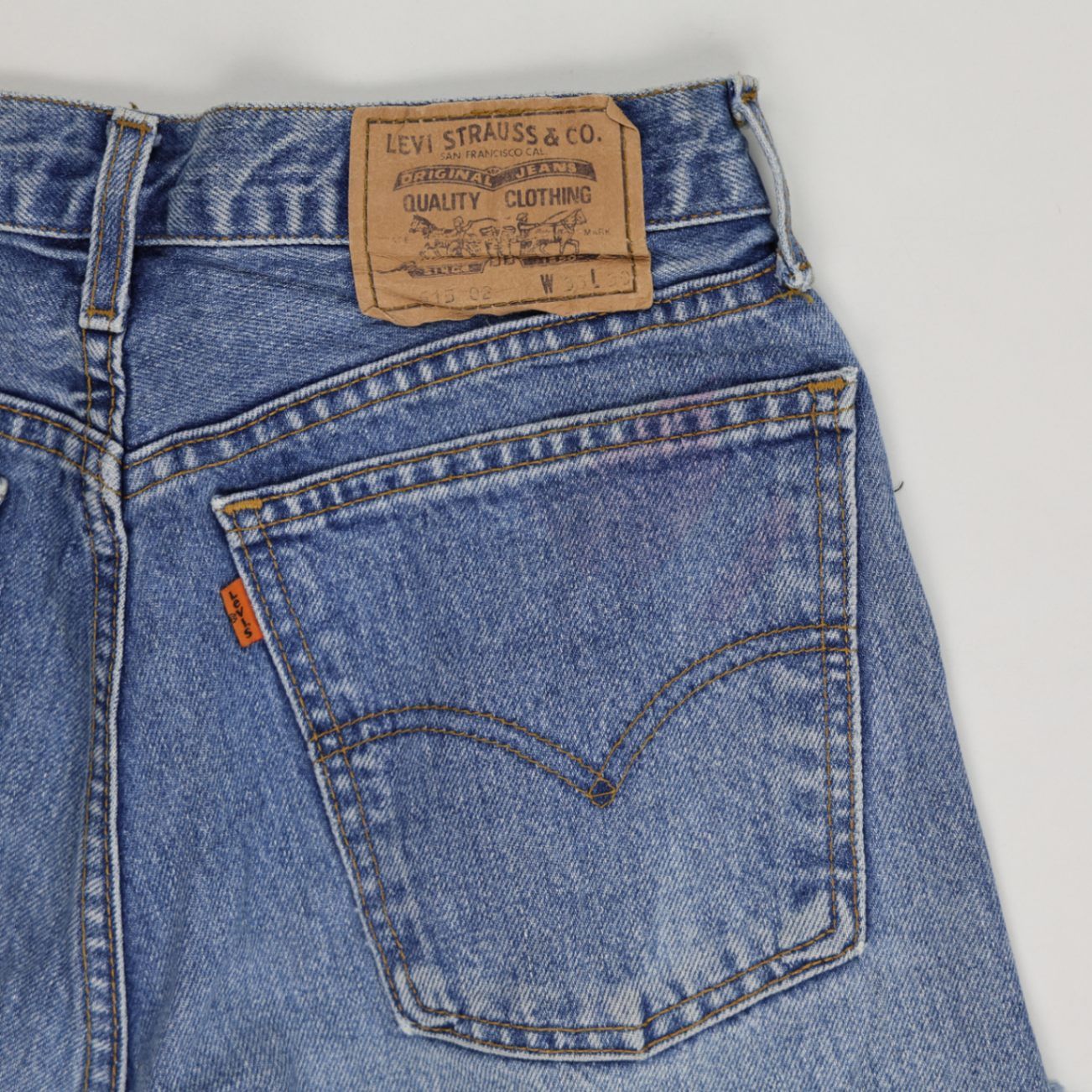 Levi's High Waisted Vintage Denim Cut Off Shorts Blue W31 Classic Summer Style