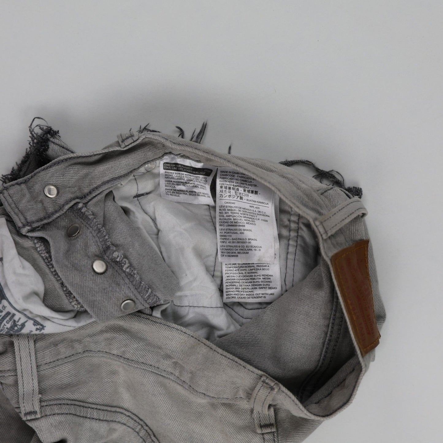 Levi's 501 Original Vintage Grey Denim Shorts W28 Cotton Women's