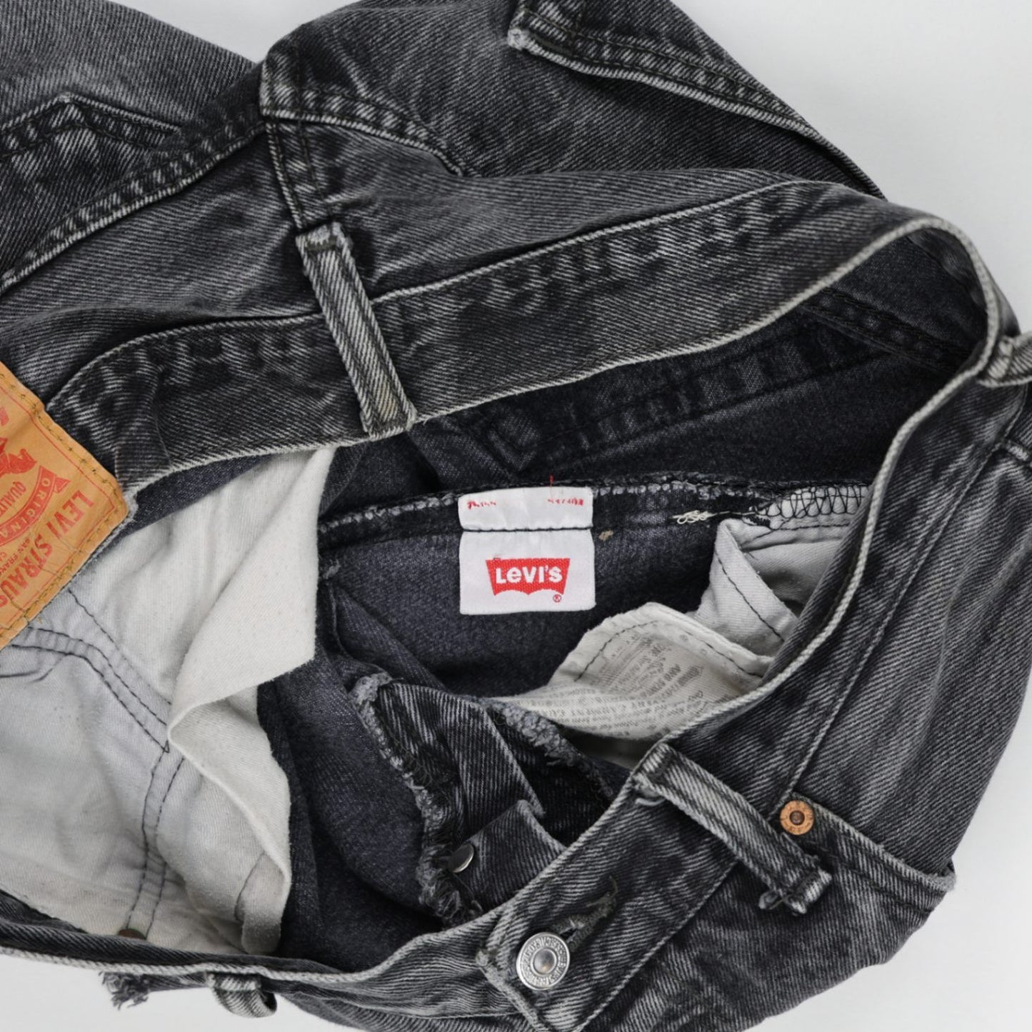 Levi's 501 Vintage Black Denim Cut Off Shorts W34 L36 100 Cotton