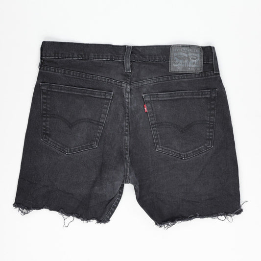 Levi's 502 Black Denim Cut-Off Shorts W32 Cotton Vintage