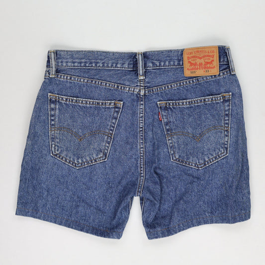 Levi's 505 Denim Shorts Blue W33 Cotton Vintage Men's Very Good Condition