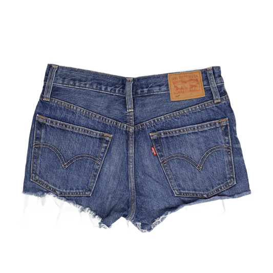 Levi's 501 High Waisted Blue Denim Shorts W28 Vintage 100 Cotton