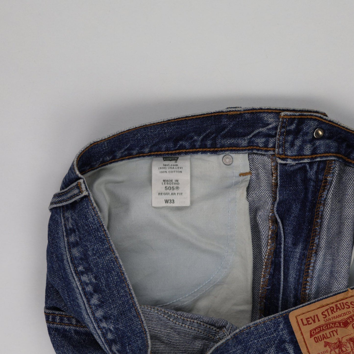 Levi's 505 Vintage Cut-Off Denim Shorts Blue W33 100% Cotton