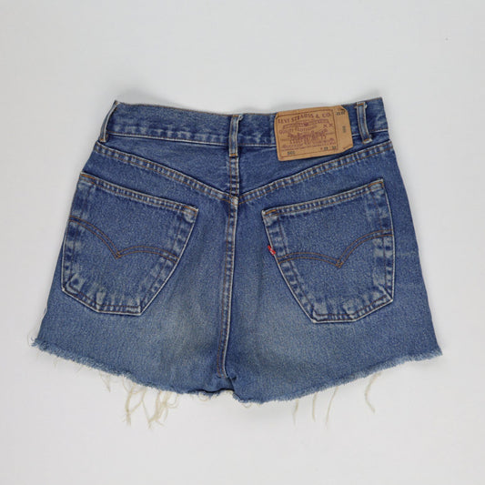 Levi's 501 High Waisted Vintage Denim Shorts Blue W28 L32 100% Cotton