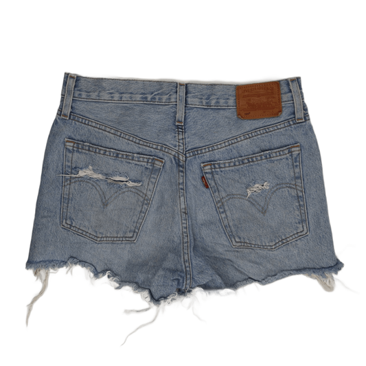 Levi's 501 High-Rise Distressed Denim Shorts Light Blue W30 Cotton