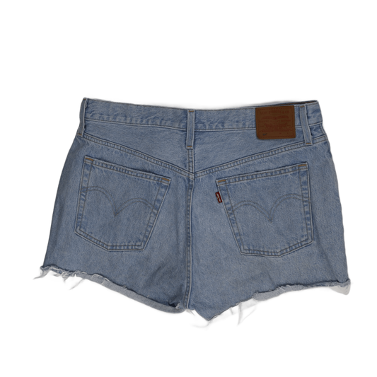 Levi's 501 High-Waisted Distressed Denim Shorts Light Blue W28 100% Cotton Vintage