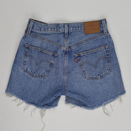 Levi's 501 Vintage High Waist Blue Denim Cut Off Shorts Women Size 30 Cotton