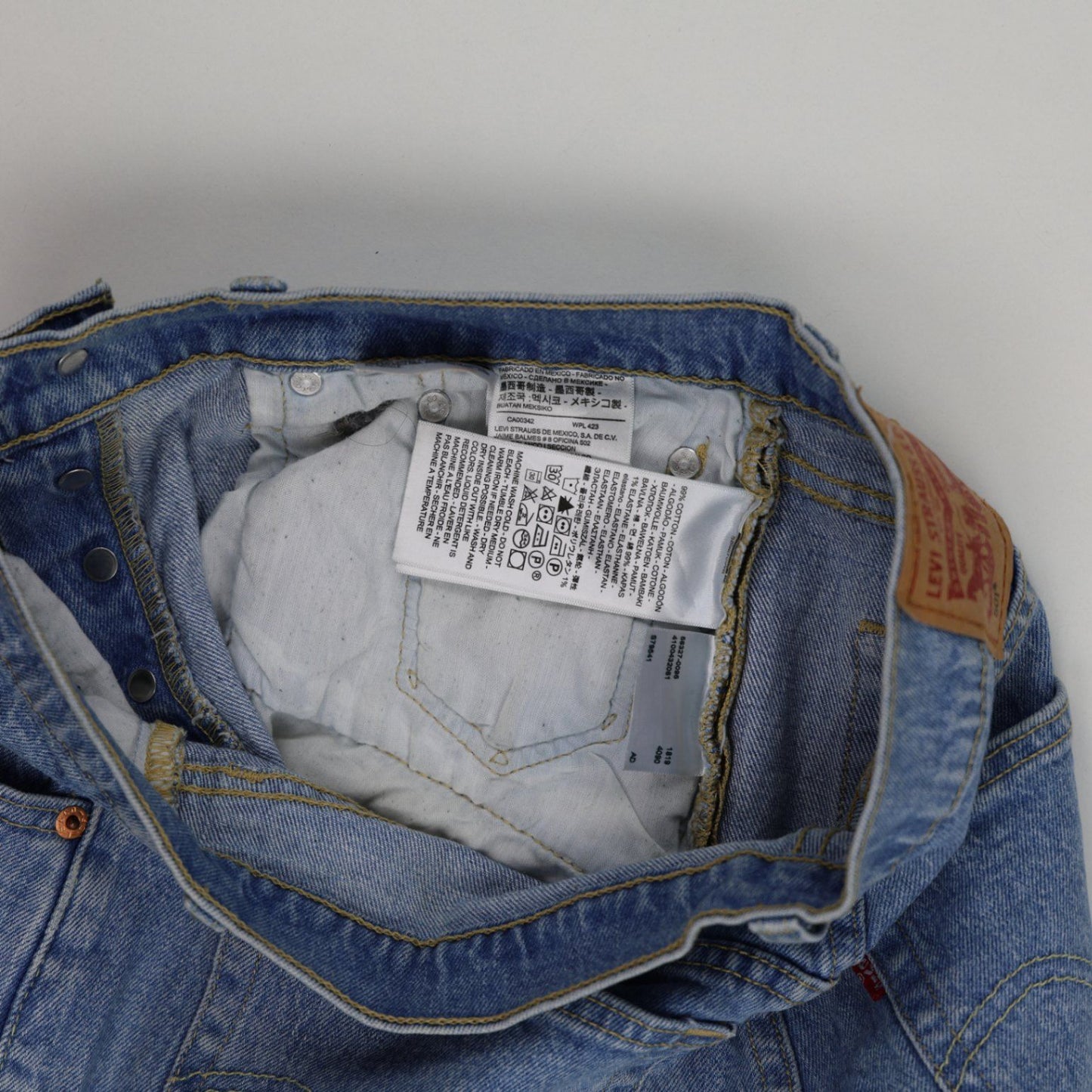 Levi's Vintage High Waist Distressed Denim Shorts Blue W31 Cotton