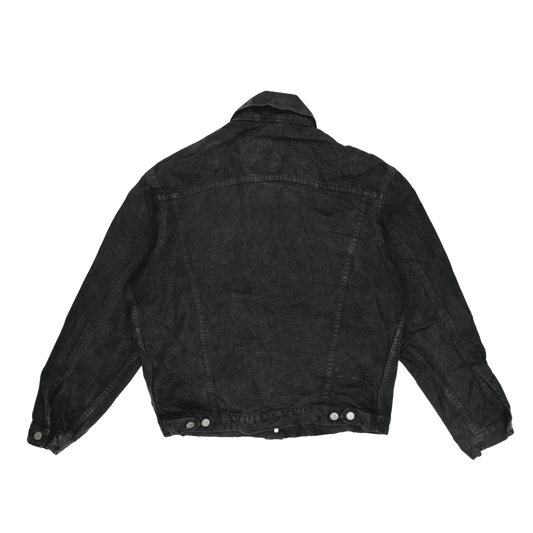 Vintage Black Denim Jacket for Men Size Medium 100 Percent Cotton