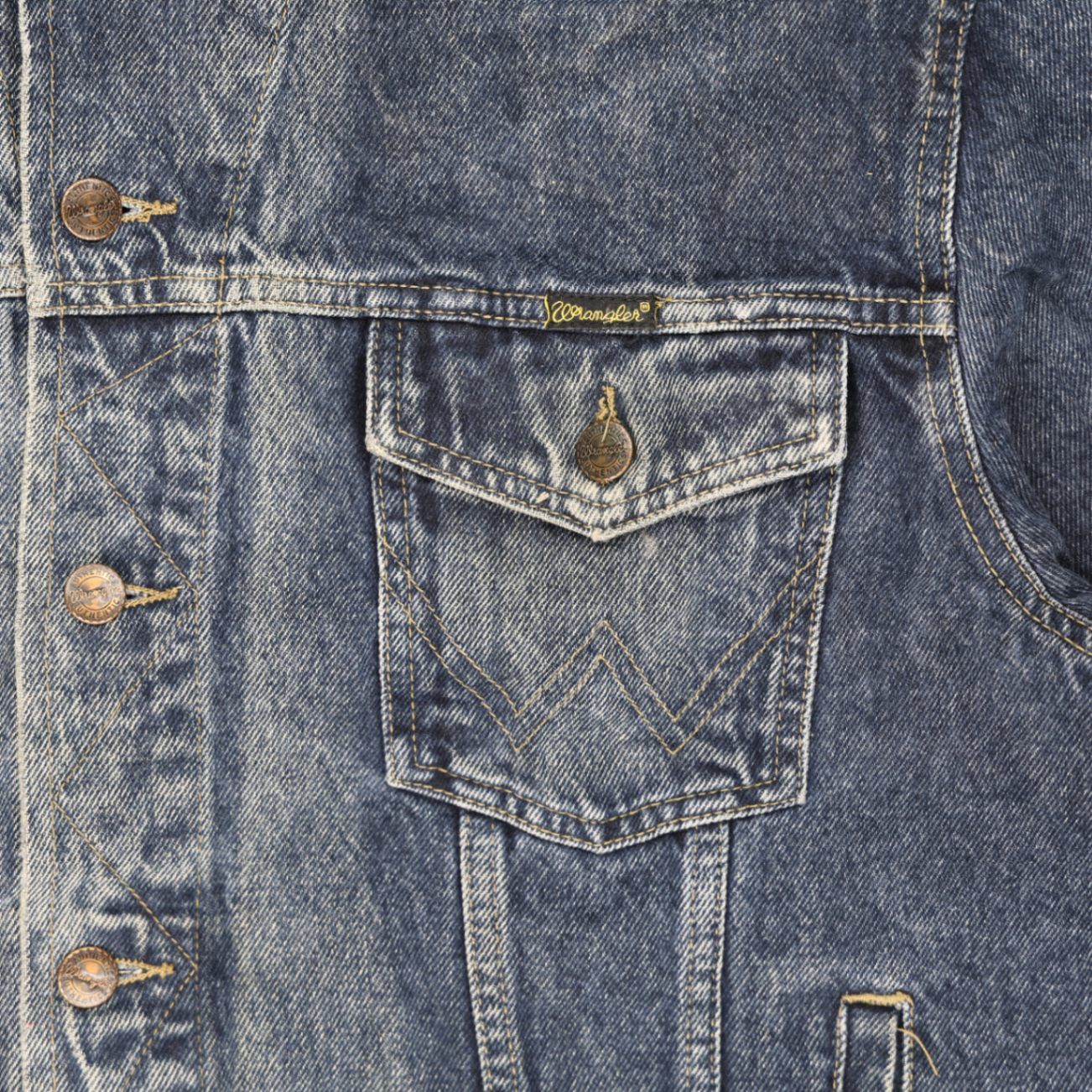 Wrangler Vintage Blue Denim Jacket Men's Large Cotton Denim Collared