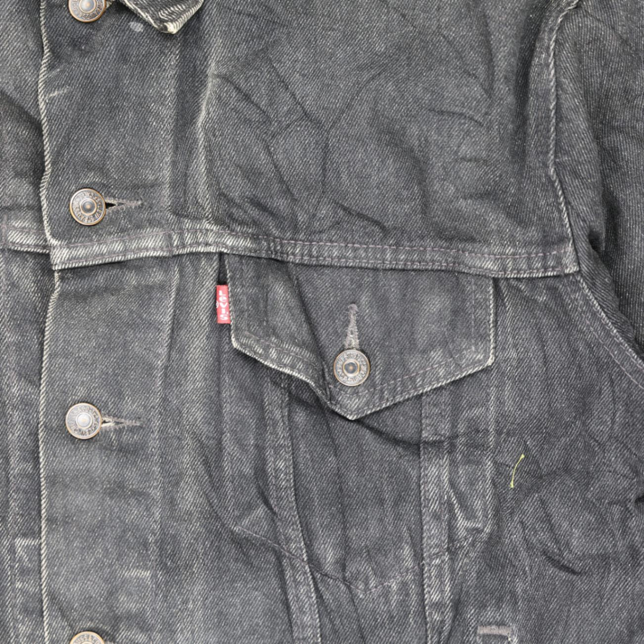 Levi's Vintage 70503 Trucker Jacket Faded Black XL 100% Cotton Denim Collared