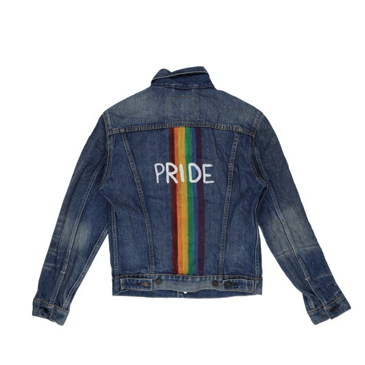 Levi's PRIDE Rainbow Vintage Wash Denim Jacket Small Blue Cotton Unisex