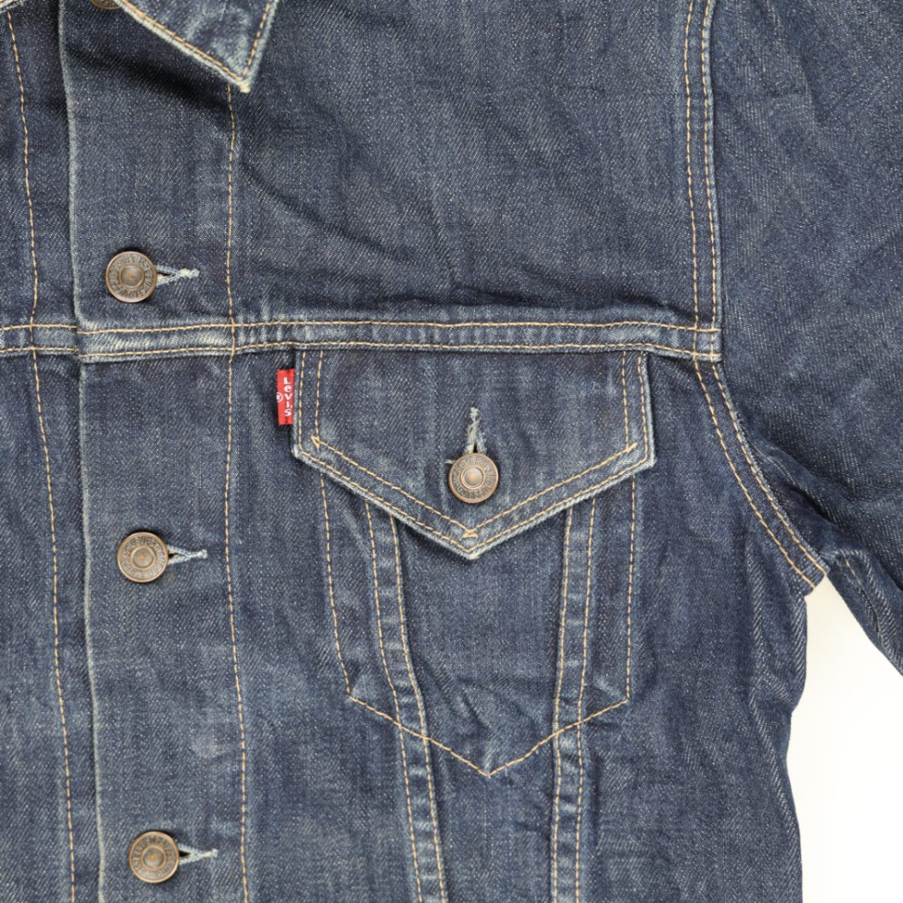 Levi's 70500 Indigo Blue Vintage Trucker Jacket Medium Cotton Denim Collared