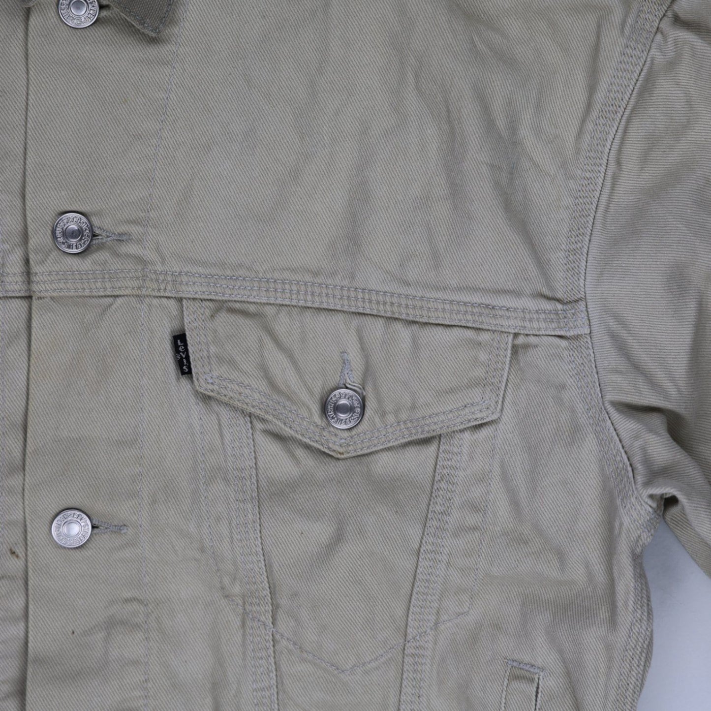 Levi's Khaki Denim Trucker Jacket Small Vintage Cotton