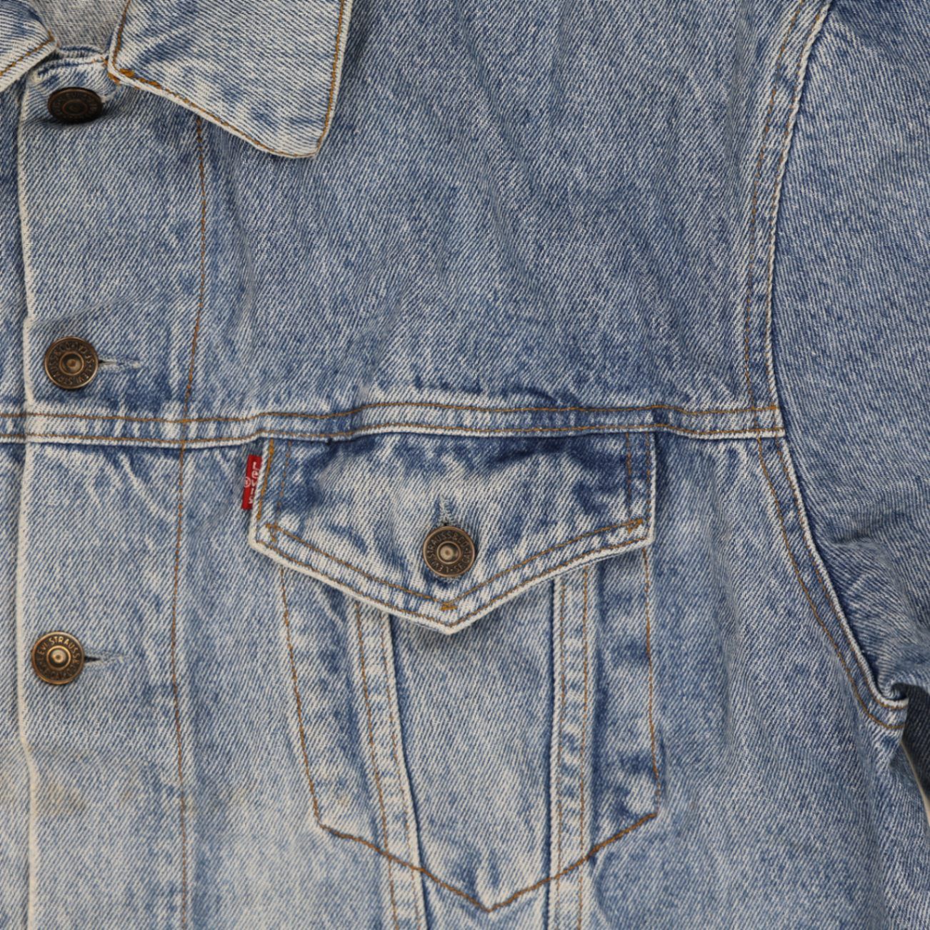 Levi's Vintage Stonewash Blue Denim Trucker Jacket XL Cotton Collared