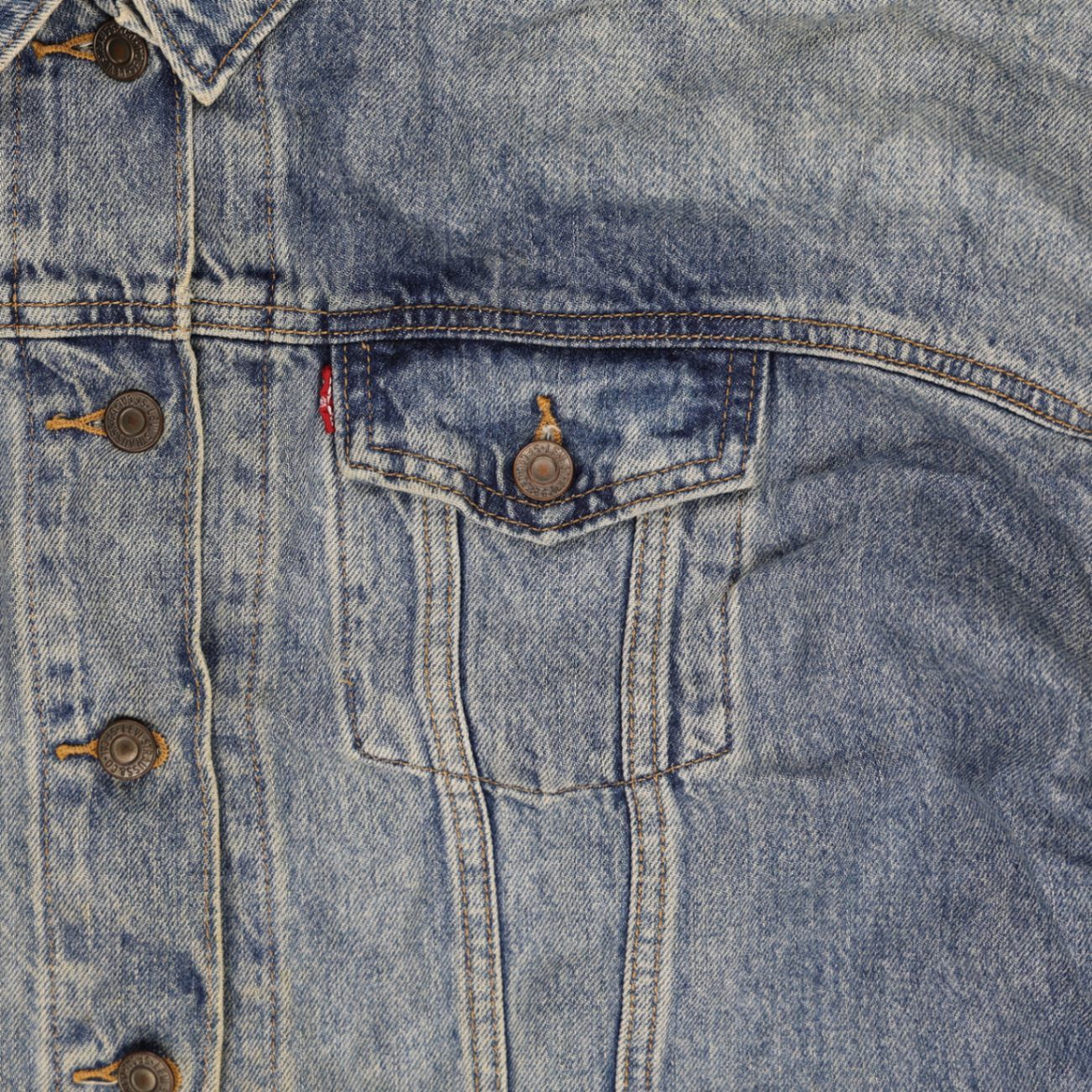 Levi's WaterLess Premium Denim Jacket Vintage Blue Medium Cotton Blend Collared