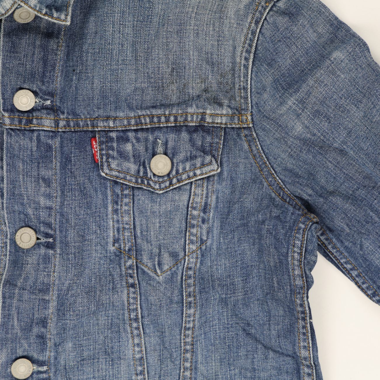 Levi's Vintage Blue Denim Trucker Jacket Medium 100 Percent Cotton
