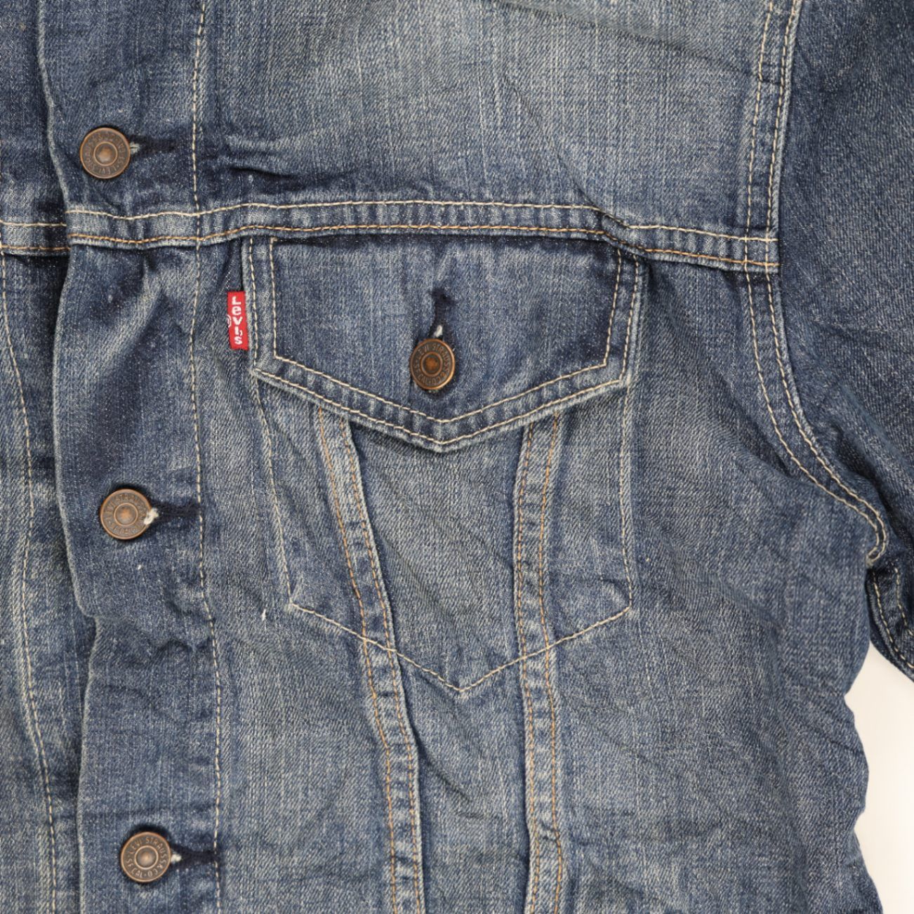 Levi's Vintage Denim Trucker Jacket Indigo Blue Medium Cotton