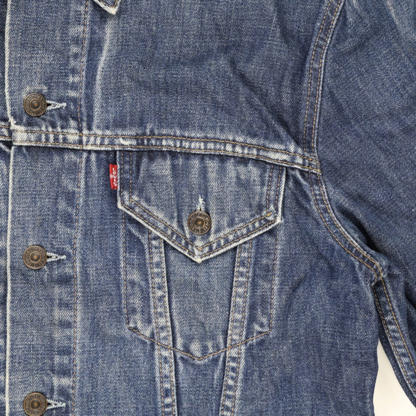 Levi's 70500 XL Vintage Blue Denim Trucker Jacket Cotton Collared